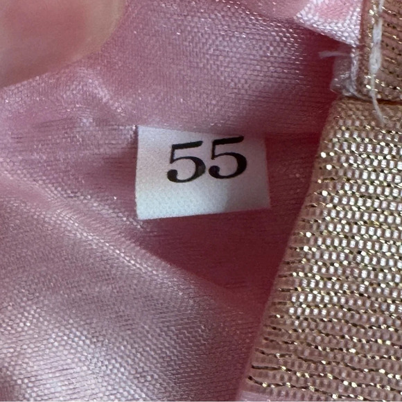 Show Me‎ Your Mumu Pink Gold  Stripe Organza Princess Dress Lace Up Flouncy O/S - Picture 8 of 14